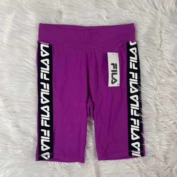 Fila Womens Spandex Bike Running Shorts Purple Black SW11B466-556 NEW Sz M - Picture 1 of 2